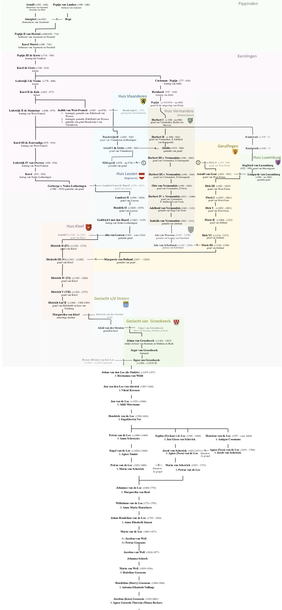 Schema van mijn verre voorouders.